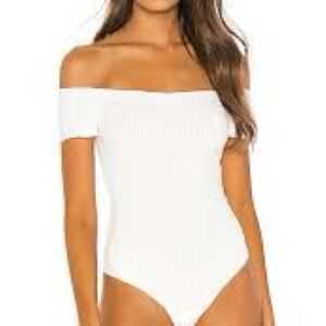 Lovers + Friends White Off-Shoulder Bodysuit